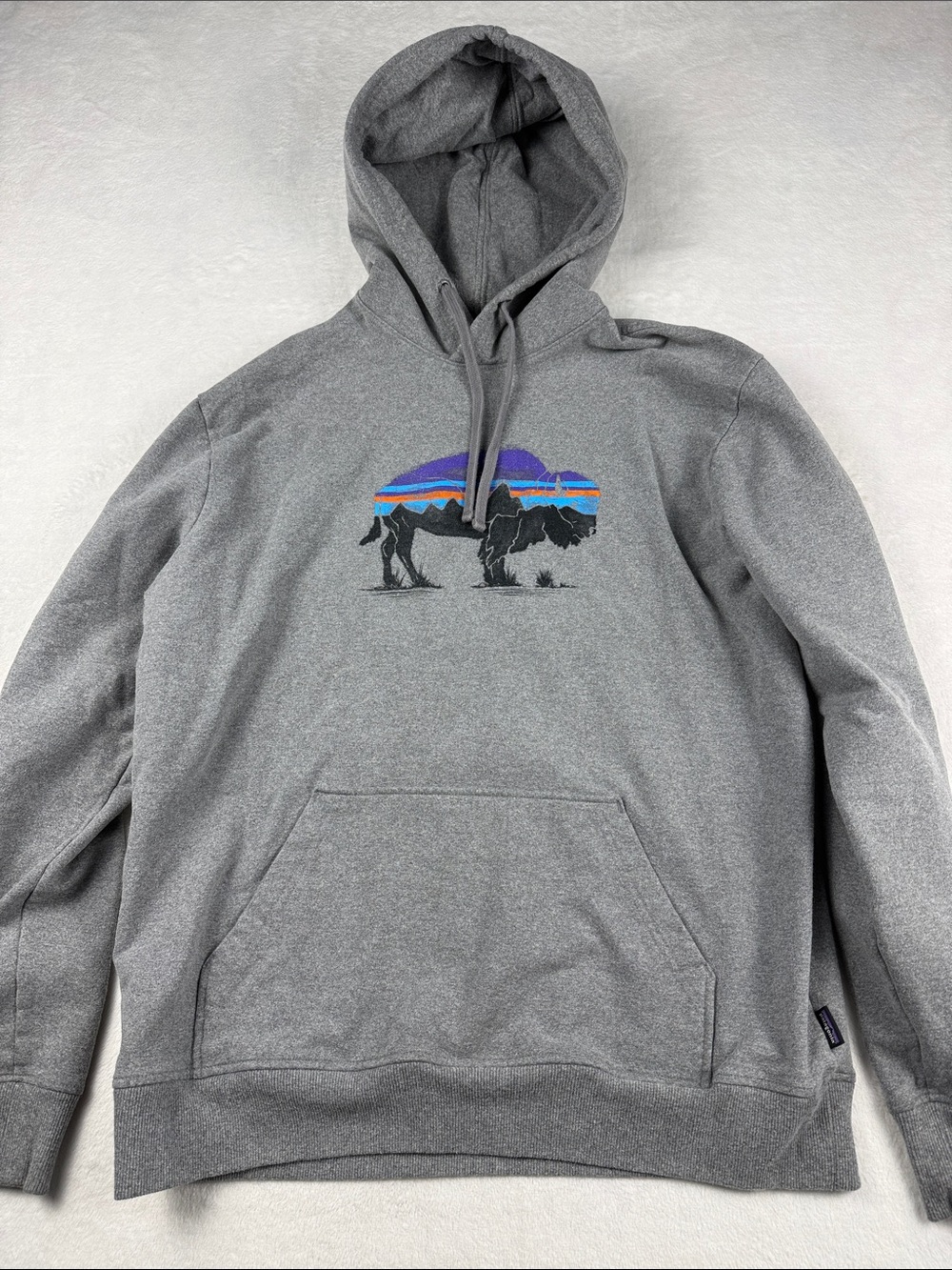 Patagonia Uprisal Hoody Multicolor Buffalo Graphic Gray Men’s Large